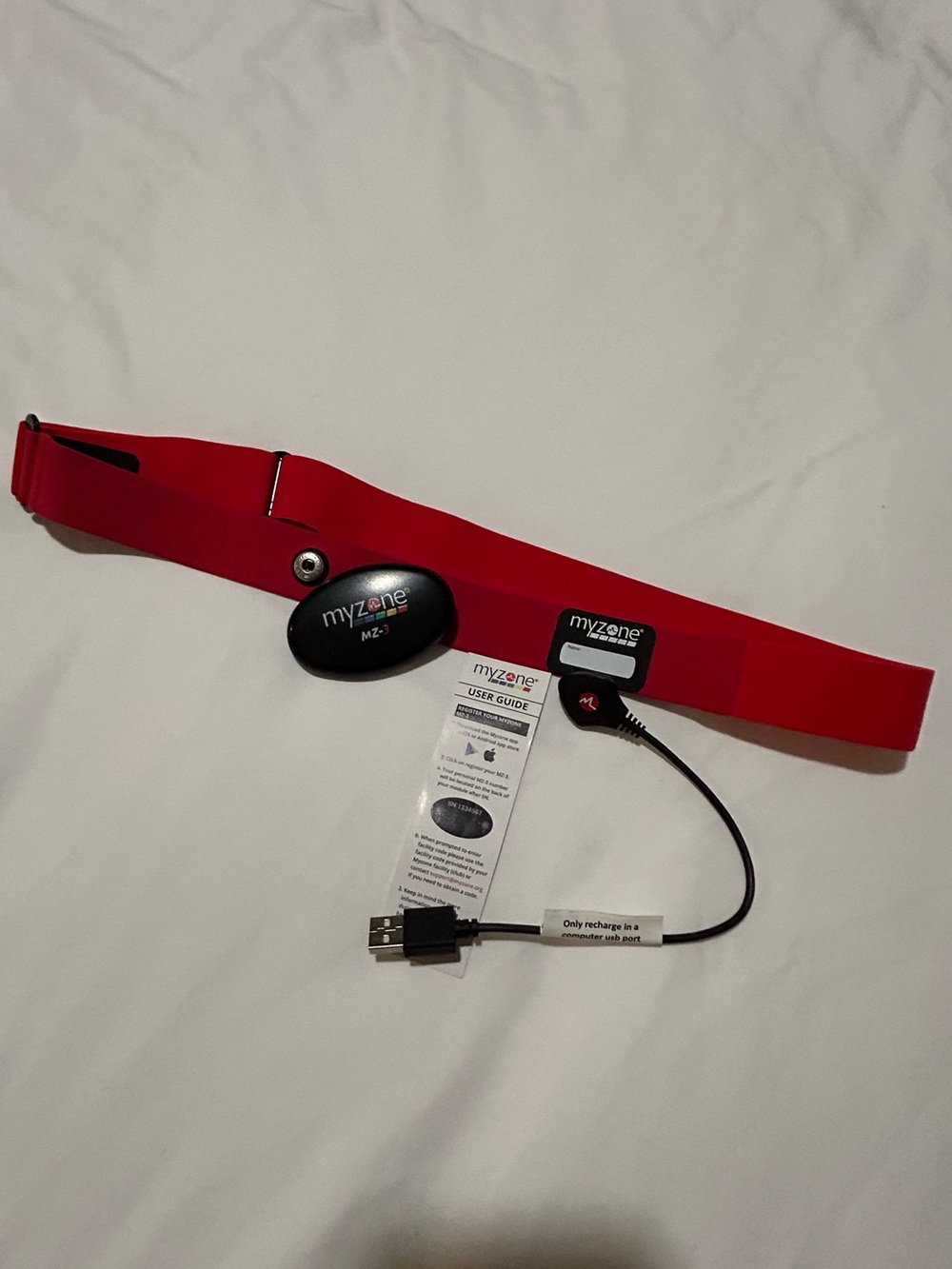 NWOT! - Myzone MZ-3 Heart Rate Monitor Chest Strap - Red